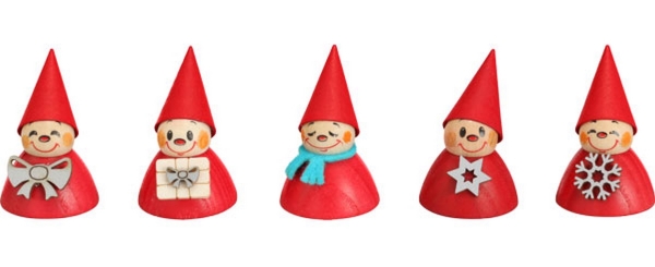 5er Set Weihnachts-Wippel 4 cm