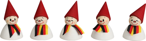 5er Set Deutsche Fan-Wippel mit Schal 4 cm