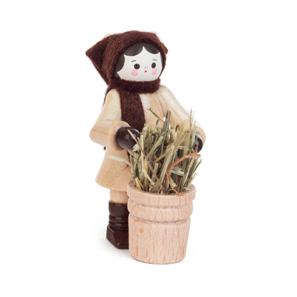 Frau mit Heukorb natur