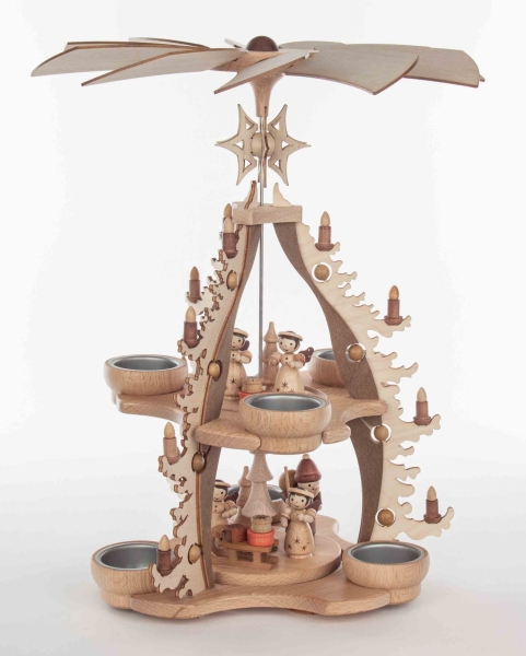 Teelichtpyramide Bescherung 2stöckig