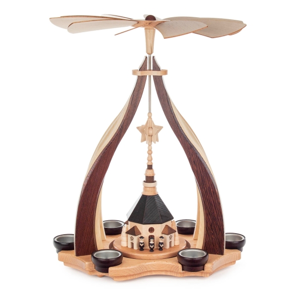 Designteelichtpyramide "Seiffener Kirche"