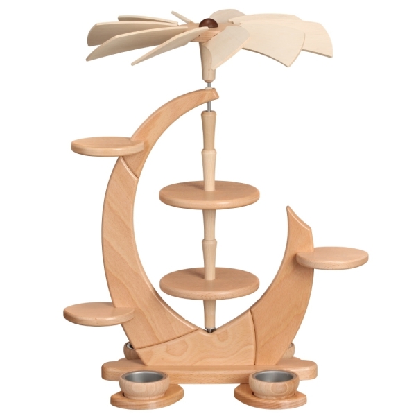 Designpyramide "Segel" klein aus Buche - unbestückt