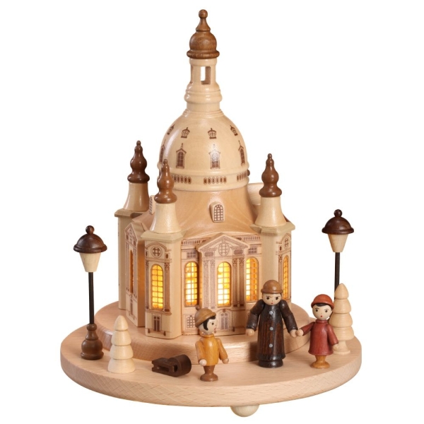Lichtersockel Dresdner Frauenkirche mit Figuren
