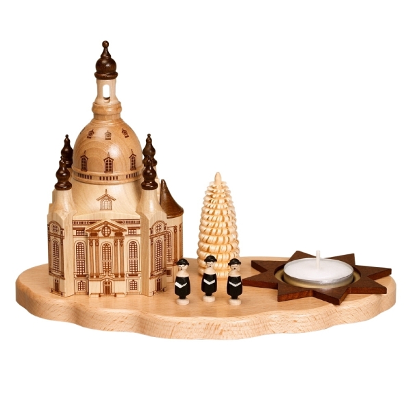 Teelichthalter mit Sänger vor Dresdner Frauenkirche