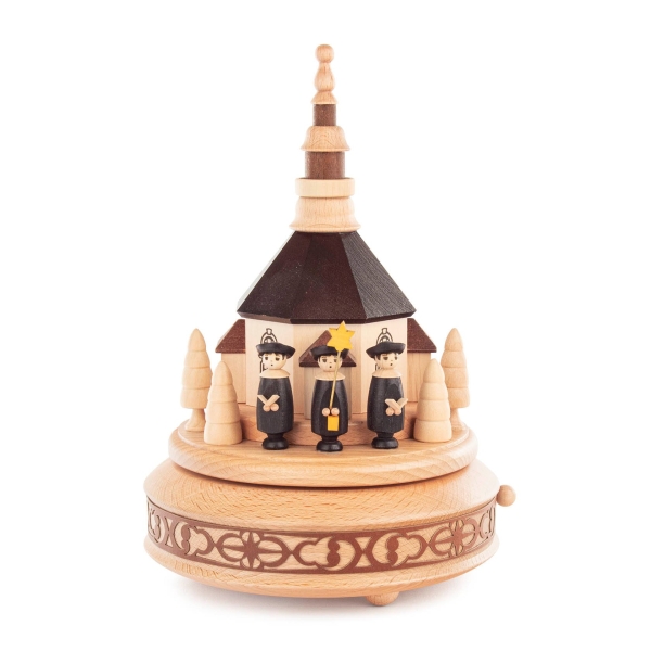 Spieldose Seiffener Kirche & Kurrende mahagoni