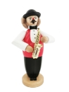 Räuchermann Musikant mit Saxophone rot/weiß